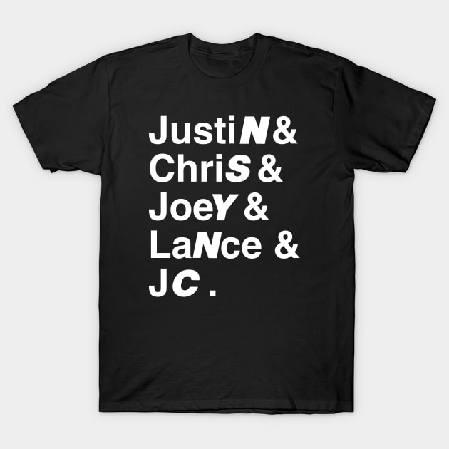 Nsync List Name T-Shirt by Indranunik